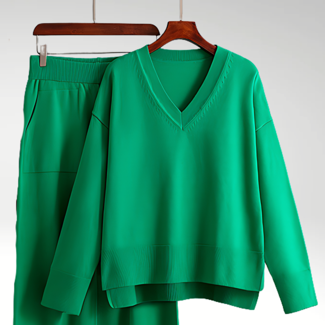 Emily | Luxe V-Neck Two-Piece Set