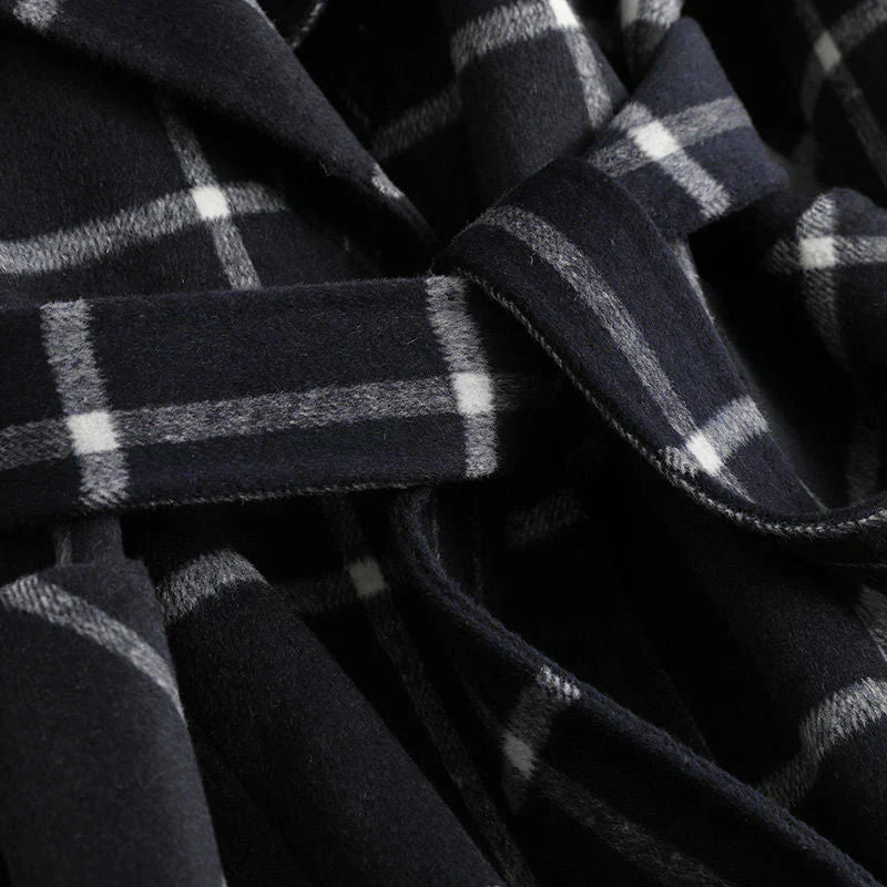 ADRIANA | CHECKERED WINTER TRENCH COAT