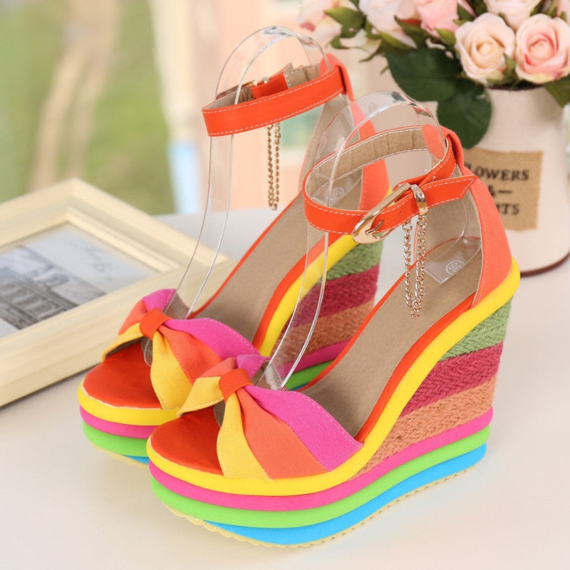 Monica | Stylish Colorful Summer Wedge Sandals