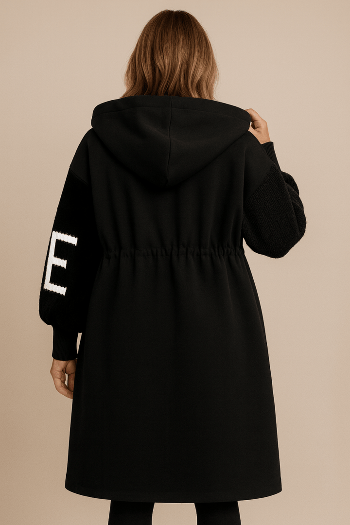 SELENE | LONG KNITTED HOODED COAT